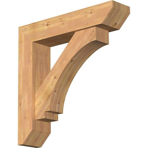 Ekena Millwork Imperial Slat Smooth Bracket w/ Offset Brace, Western Red Cedar, 7 1/2"W x 34"D x 34"H BKT0806X34X34IMP06SWR - main